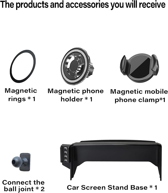 Magnetic Car Phone Mount for Toyota Corolla 2019-2026 / Corolla Cross 2022-2026, for MagSafe Strong Magnets Cell Phone Holder 8-Inch Touch Screen Cradles, with Portable Phone Gripper