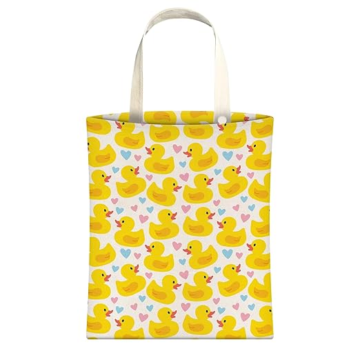 Cute Car Trash Can, Hanging Canvas Car Back Seat Organizer and Storage Bag, Funny Car Trash Bag For Travelling, Outdoor Cute Yellow Duck