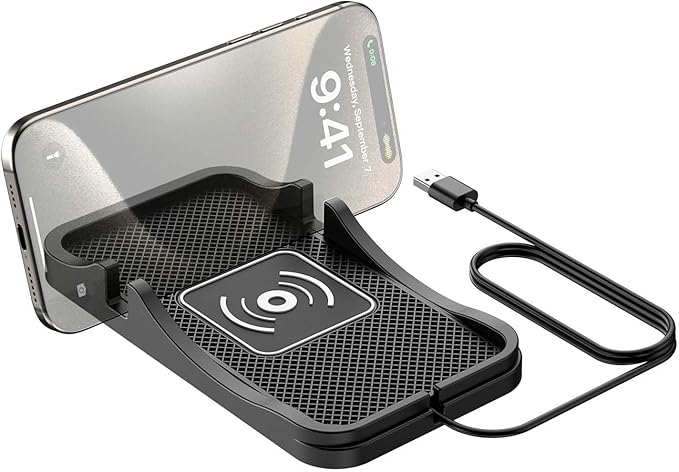 Wireless Car Charger for Hyundai Santa Fe 2001-2026, Charging Station 2-in-1, Wireless Charging Stand Phone, Magnetic Wireless Charger,1M-USB