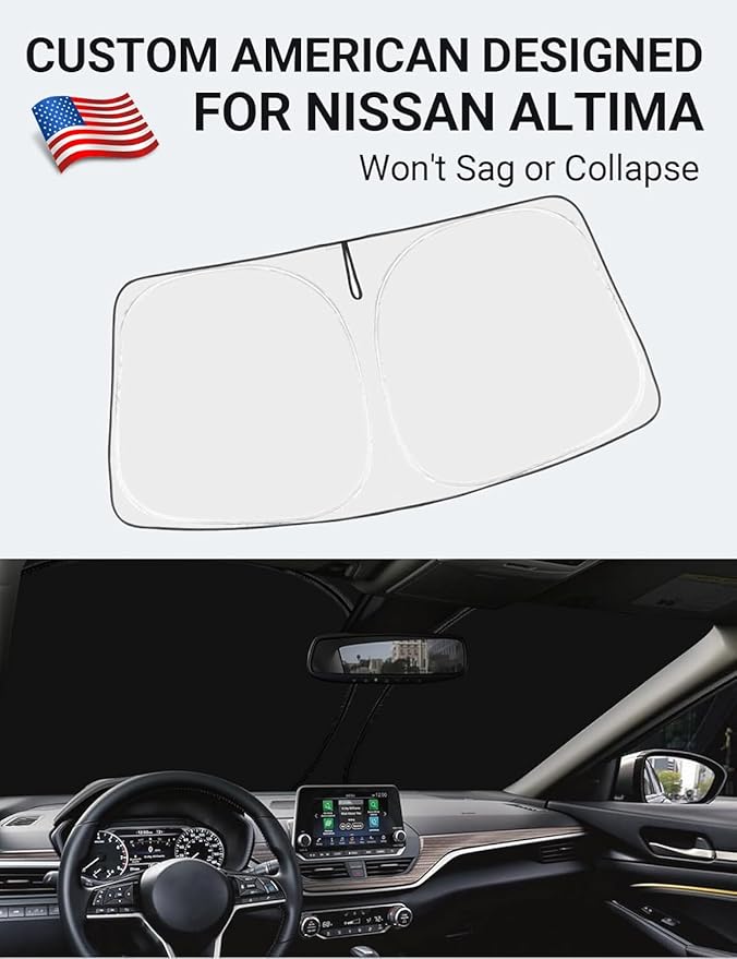 Proadsy Windshield Sun Shade for Nissan Altima 2019-2025 2026 4-Layer Foldable Front Sunshade Protector Sun Visor Blocks UV Rays Keep Car Cooler