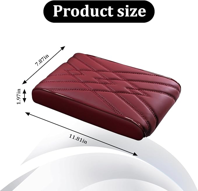 Car Center Console Cover, Memory Foam Vehicle Arm Rest Seat Box Cushion Pad, Scratch & Wear Resistant Automotive Middle Console Protector, Universal for SUV Automobile Truck (Red)