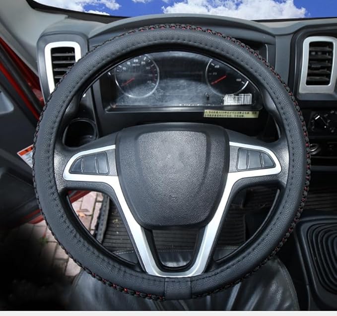 15”16“17”18“19”20 Inch Ice Silk Ventilation Multi-Style Comfy Grip Steering Wheel Cover for Truck, Bus, Big Rig Trucker,SUV， Anti-Slip Design 15-20 Inch (Black, 20 inch)