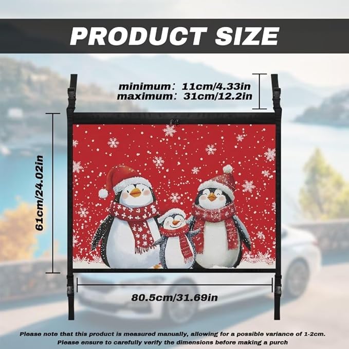 Christmas Penguin Car Roof Storage Bag Hanging Car Storage Bag Multi-Purpose Car Bag Storage Box Organizer Pouch Pocket One-Size-Fits Car Travel Accessories