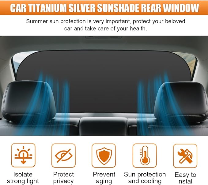 Car Rear Window Sunshade for Baby, Glare & UV Protection Rear Windows Sun Shade Covers with Suction Cups, Universal Auto Sun Blocker Cooling Accessories for Vehicles Privacy Protection (9972)