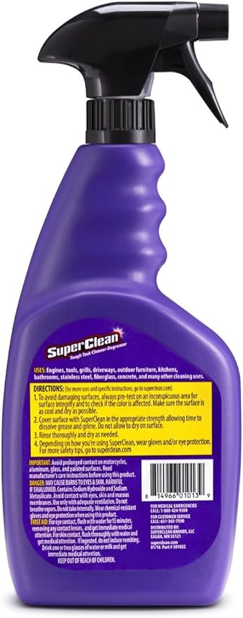 Super Clean Foaming Multi-Surface All Purpose Cleaner Degreaser Spray, Biodegradable, Full Concentrate, 32 ounce