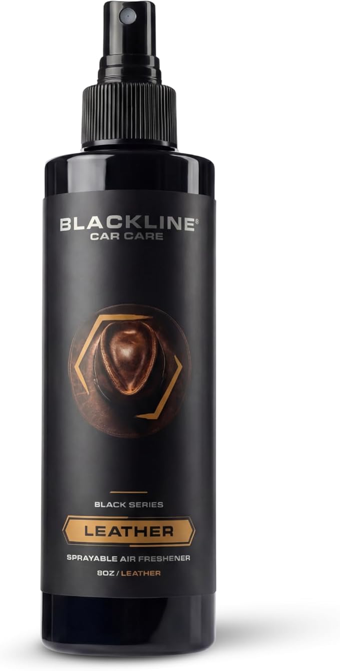Blackline Car Care - Leather Car Air Freshener, Long-Lasting, Oder Eliminator, for Cars, Trucks, SUV, or Home Use - 8 fl OZ - Scent Spray