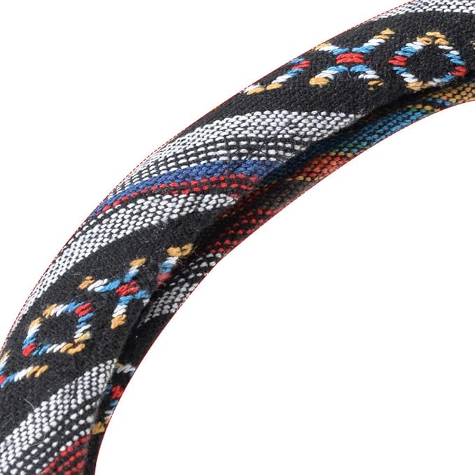 Carbella Woven Boho Bohemian Hippie Saddle Blanket Style Steering Wheel Cover for Women - Fits Most Standard Wheel Sizes 14.5 - 15 inch Woven Style - Aztec / Incan
