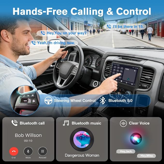 Junsun 5G WiFi Car Stereo for Dodge Ram 1500 2500 3500 2013-2019, Wireless CarPlay/Android Auto,9" HD IPS Display Support Cargo Rearview GPS DSP RDS BT AM/FM Auto AC 2GB+32GB ROM
