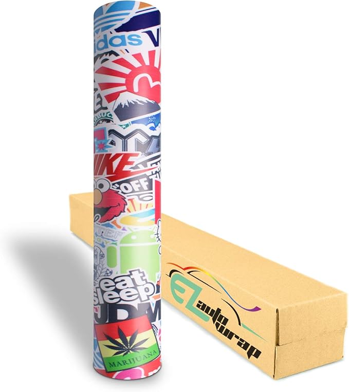 EZAUTOWRAP ES Bomber Hellaflush Anime Cartoon Car Vinyl Wrap Sticker Decal Air Release - 4"X8" (10cm x 20cm) Sample
