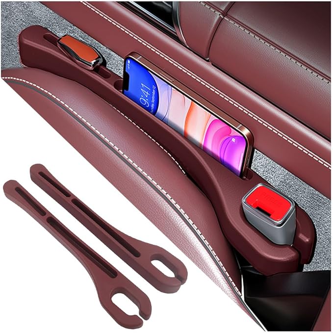 Stacool [2026 Upgrade] 2PCS Car Seat Gap Filler with Phone Holder,Multi-Function Car Side Seat Gap Filler for Prevent Items Falling,Universal Car Seat Organizer Car Accessories (Red)