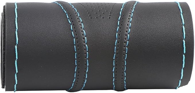 Artificial Leather Steering Wheel Cover for Man Anti-Slip Auto Steering Cover Tundra DIY 15.7 Inch fit Santana Silverado Etc Blue
