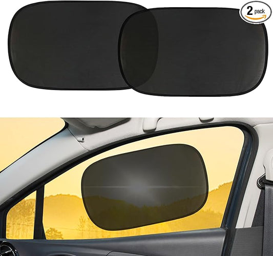 Wuyaoyao 2PCS Car Window Shades, 19.69"×12.13" Static Cling Auto Side Window Sunshade, Sun Blocker for Glare, Heat & UV Protection, Auto Side Window Screens for Baby, Universal Car Accessories