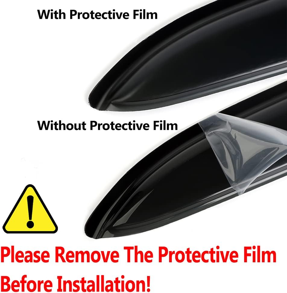 94627 Side Window Visor Wind Vent Deflector fit for 2000-2004 Nissan Frontier Crew Cab with 4 Full Size Doors,4pc Outside Mount Style Nice Sun Rain Guards Set