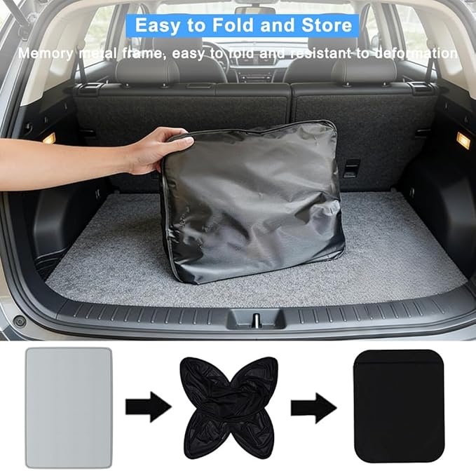 Car Sunroof Shade Compatible with Volvo C40(Not for XC40) 2021-2023, Foldable Glass Roof Sunshade with Storage Bag, Heat Insulation Sun Protection Roof Interior Sunshade