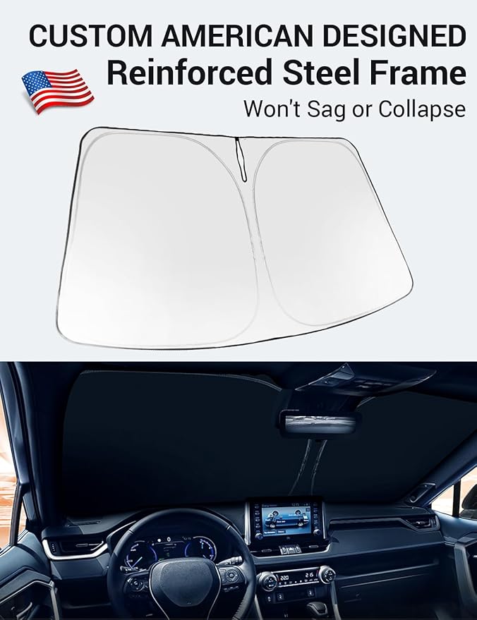 Proadsy Windshield Sun Shade for Cadillac CT4 2020-2026 Foldable Front Sunshade Protector Sun Visor Blocks UV Rays Keep Car Cooler Accessories