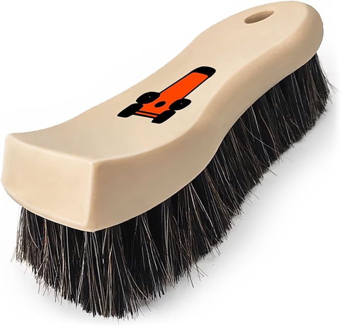 YeewayVeh Leather Cleaning Brush, Long Bristle Horse Hair Car Cleaning Brush for Car Interior Leather Seat and Home Furniture