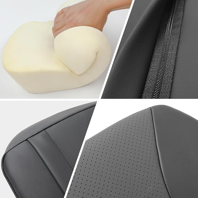 1p Memory Foam Lumbar Support Pillow for car Lower Back Pain Relief - Back Cushion for Driving, Chair Support for Car-Office Chair（Black）