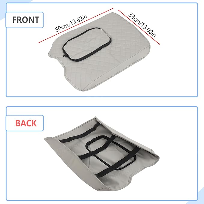 Aunginsy Leather Center Console Armrest Cover Compatible with Toyota Tundra 2014-2021, Car Middle Console Cushion Lid Pad Waterproof Protector, Armrest Seat Box Cover with Storage Bag Accessories
