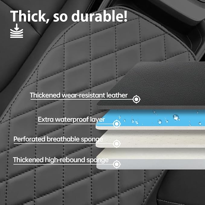 RAV4 Center Console Cover/Pad Fit 2019-2023 2024 2025,Faux Leather Toyota RAV4 Armrest mat,Posture Improving Support Cushion,Protector Console,Waterproof, Wear-Resistant,Flame-Retardant