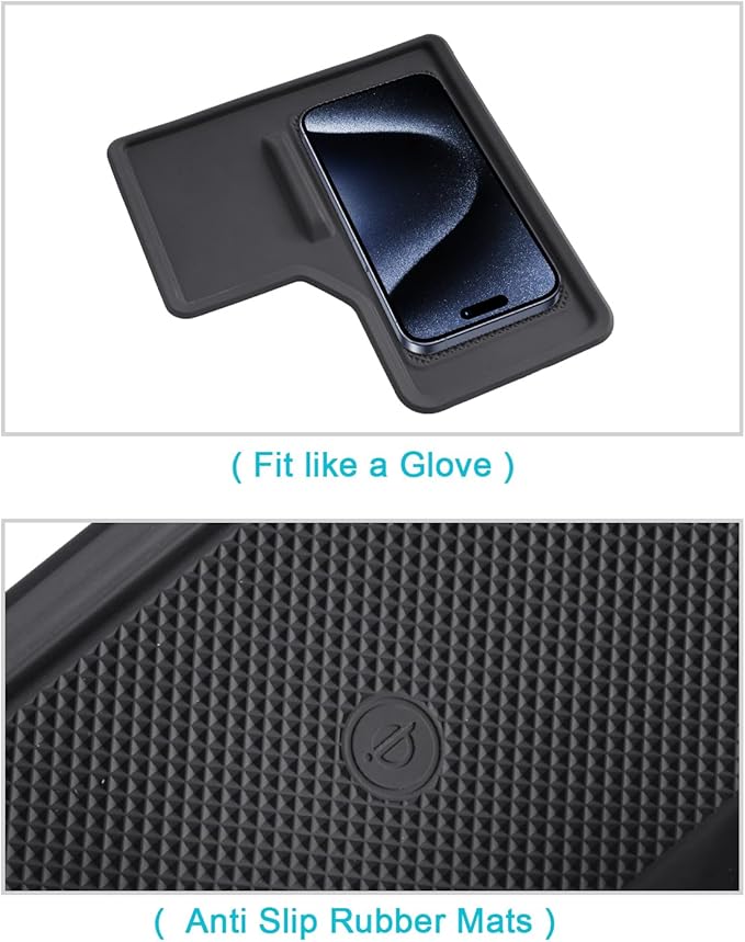 CDEFG 2024 2025 Land Cruiser Center Console Wireless Charging Protective Mat for 2024 2025 Toyota Land Cruiser Prado 250 J250 LC250 Accessories Silicone Non-Slip Pad (Only for Left-Hand Drive)