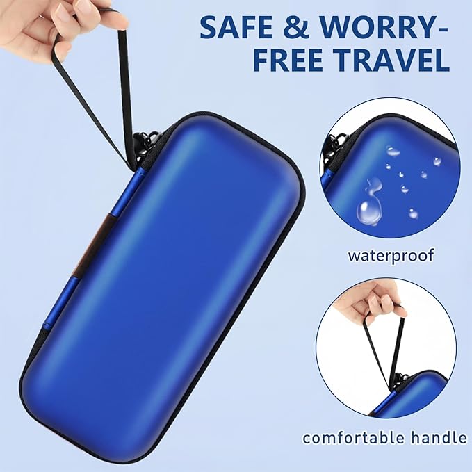 Insulin Cooler Travel Case, Portable EVA Medicine Travel Cooler, Diabetes Case with 2 Reusable Ice Packs TSA Approved for Diabetic Supplies Patent Pending(Blue-No Temp)