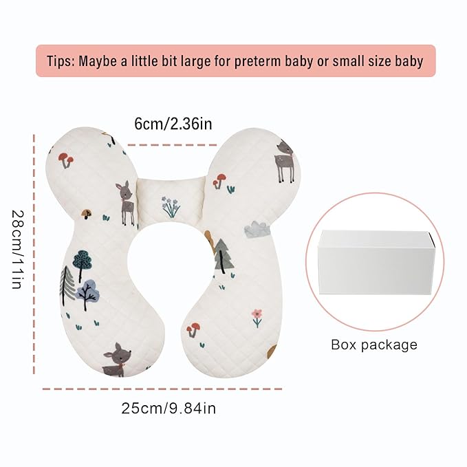 Baby Travel Pillow Upgraded, Soft Baby Head Support Pillow for Newborn Toddler, Babies Neck Car Seat, Pushchair and Strollers, Deer