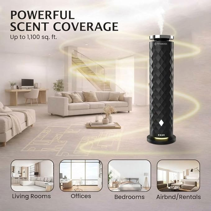 Essential Oil Diffuser Bundle - Cordless Waterless Diffuser for Home, Office, Car, Bathroom – USB Rechargeable Remote Control Portable Nebulizer Aromatherapy Diffusers – 1,100Sq. Ft. Coverage