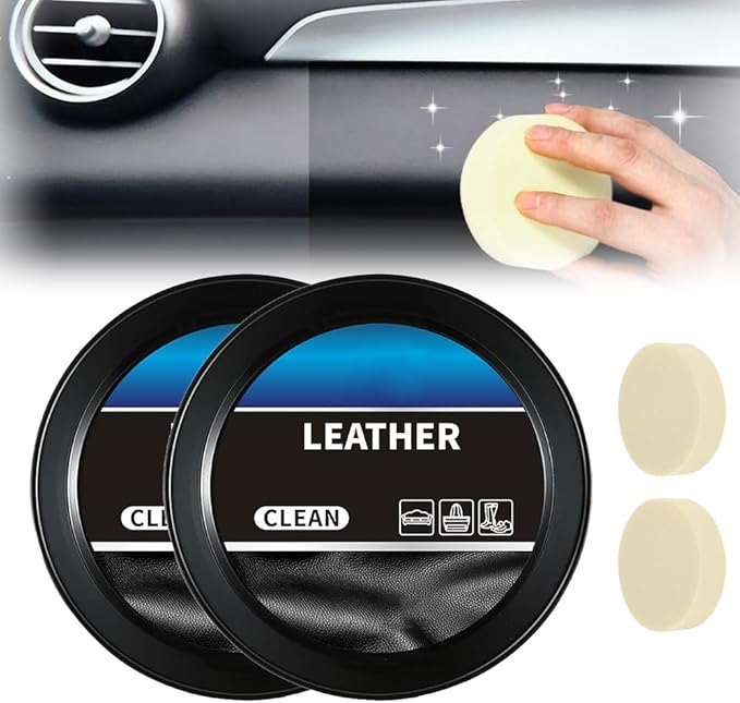 2025 New Leader Cleaning and Care Cream & Cleaning Paste for Leather Care, Automotive Interior Leather Cleaning Cream, Car Leather Conditioner Oil Paste, Leather Repair Kit for Car, Furniture (2PCS)