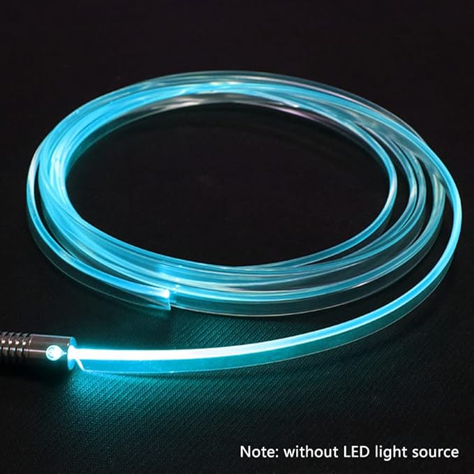 Super Bright MMA Plastic Optic Fiber Side Glow Unibody Band Edge Cable Car LED Illumination Optic Fiber Band Car Interior Atmosphere Lights (9.84ft)