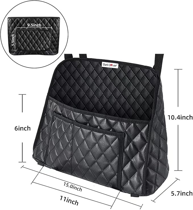 Car Handbag Holder, Seat Back Organizer, Barrier of Backseat Pet Kids, Purse Storage & Pocket, Mesh Large Capacity Handbag Holder for Car (Two Extra Space)