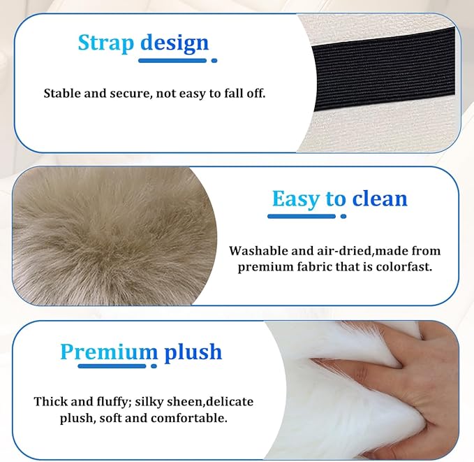 Car Center Console Cover, Fluffy Soft Vehicle Middle Console Arm Rest Cushion Pad, Furry Automotive Interior Armrest Seat Box Protector Decoration Accessories, Universal Fit (Light Camel)