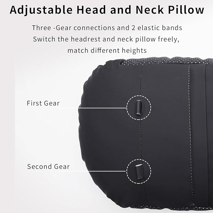 2 Pcs Car Headrest Neck Pillow for Driving,Premium Skin-Feeling Napa Leather Soft and Comfortable Headrest,Two Gears of Height Adjustment Car Seat Headrest Pillow Car Interior Accessories