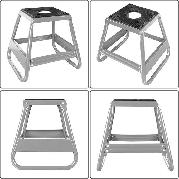 Big RED 1000lb Capacity Dirt Bike Stand, Universal, Detachable Maintenance Motorcycle Lift for Kawasaki, Honda, Yamaha, Silver