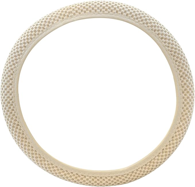 Motoforti Universal 15" Anti Slip Steering Wheel Cover Elastic Stretch Mesh Cloth Cover Accessory for Car Beige Long-Lasting