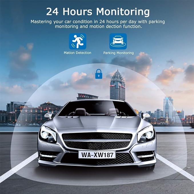 Dash Cam Front and Inside,Dashcams for Cars with 64G Card Traffic Recorder IR Night Vision Loop Recording G-Sensor 24Hr Parking Traffic Recorder(Front/Inside+64G)