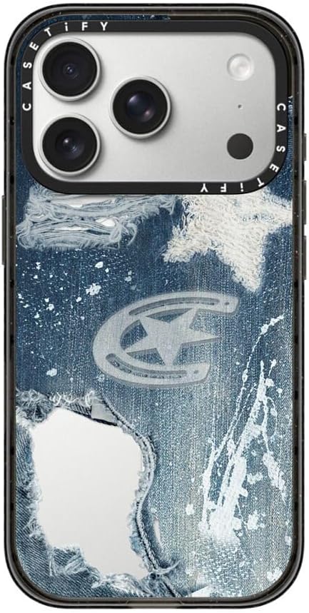 CASETiFY Impact iPhone 17 Pro Case [Slim/Compatible with Magsafe / 8.2 ft. 4X Military Grade Drop Protection] - Denim - Clear Black