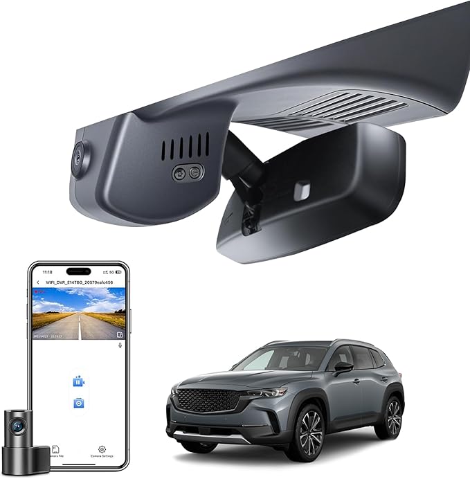 Mangoal Front 4K & Rear 1080p Dash Cam Custom fit for Mazda CX-50 2025 2026(Model B), UHD 2160P Video, Free App & WiFi, 128GB Card