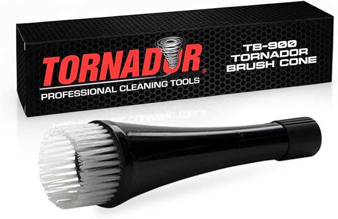 Tornador TB-900 Brush Cone for Z-020 Black and Z-030 Max | Air Driven Rotating Bristles | Noise Reducing Design | Easy Snap-On Fit | Designed for Automotive Interior Cleaning