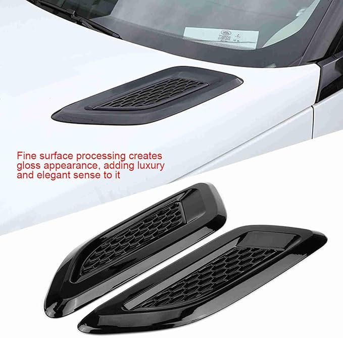Exterior Hood Air Vent Outlet Wing Trim ABS Plastic Hood Air Vent Trim Replacement for 2012-2018 Sport 2014-2018 Discovery 4 2010-2016 2 2007-2014 (All Black)