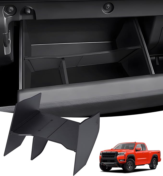 Glove Box Organizer Compatible with Nissan Frontier 2026 2025 2024 2023 2022, Interior Accessories Glove Box Compartment Insert Storage Dividers for 2022-2026 Frontier, Black