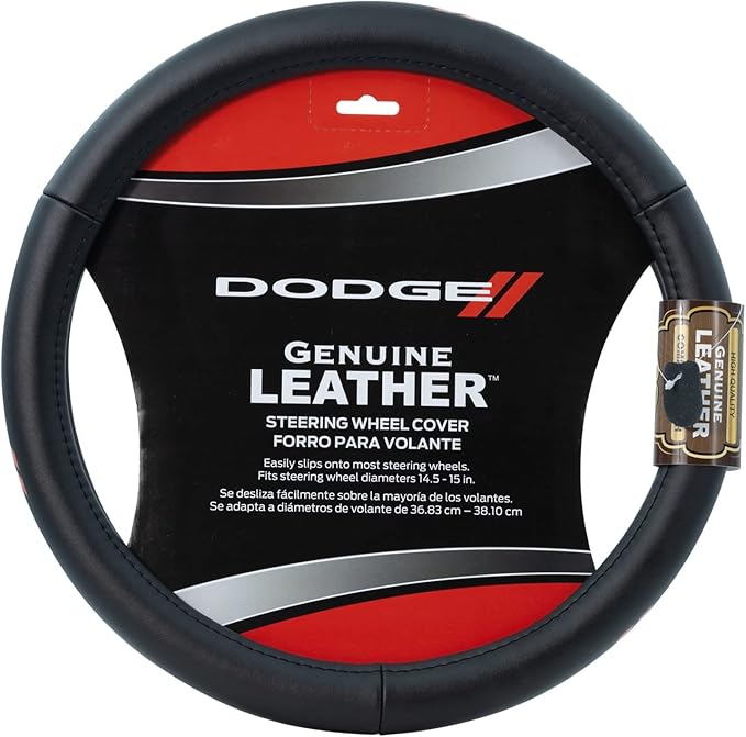 Plasticolor 006790R01 Dodge//Genuine Leather Steering Wheel Cover