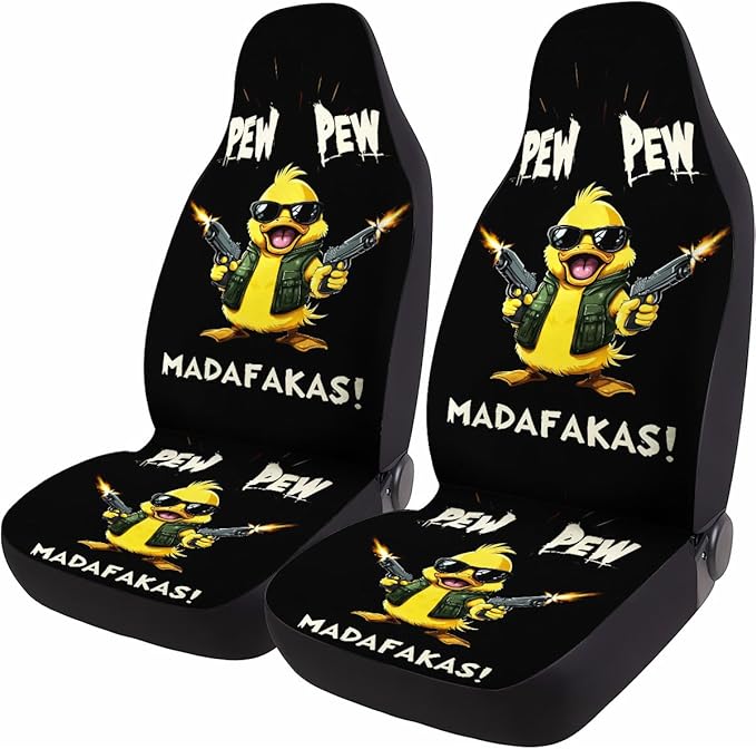 GENANY Funny Duck Car Seat Covers Set of 2, Breathable Front Seat Covers for Truck Sedan SUV, Funny Car Accessories, Duck Gift for Women Men