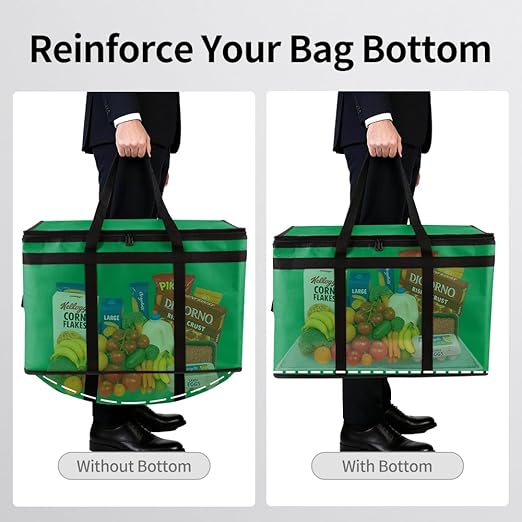 Bodaon Large 3-Pack Insulated Food Delivery Bag with hard bottom, XXXL Catering/Pizza Cooler Bags, Rideshare Delivery Bag, Thermal Cold/Hot Styrofoam Carrier for Travel/Shopping/Car