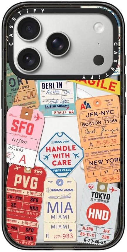 CASETiFY Impact iPhone 17 Pro Case [Slim/Compatible with Magsafe / 8.2 ft. 4X Military Grade Drop Protection] - AirTags - Clear Black