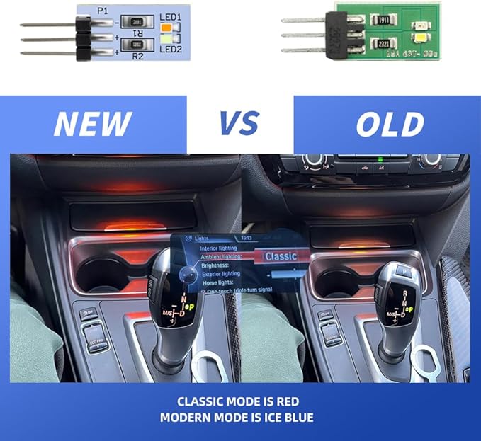 NJSBYL LED Interior Instrument Panel Circuit Board for B-MW 2 3 4 Series X1 X2 I3 M2 M3 M4 Pre-LCI Ambient Lighting Module Dashboard Storage Tray Atmosphere Lamp Blue-Red Replacement