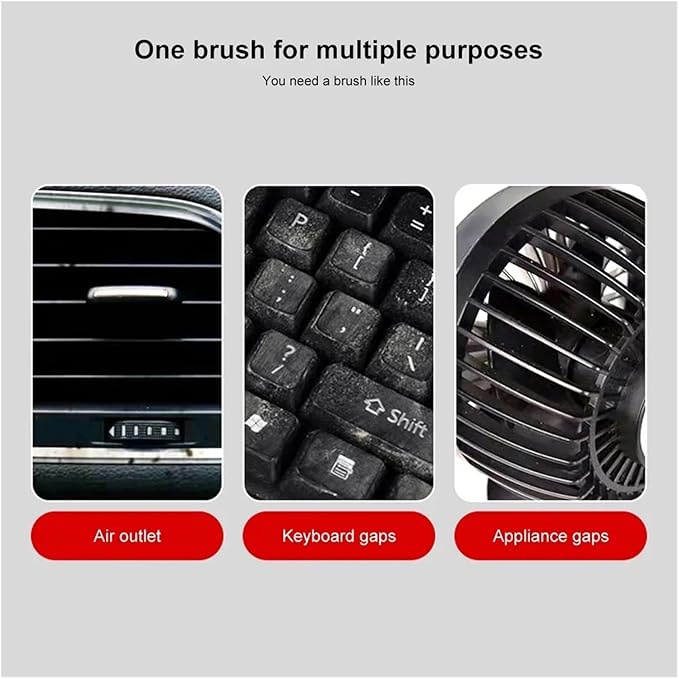 Compatible for 1PC Car Detailing Brushes Automobile Interior Soft Bristles Brush Air Vent Dust Cleaner Dusting Tool Cleaning(RED Wheel Brush)