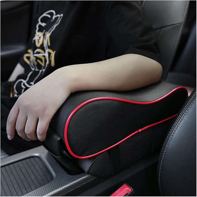 Center Console Cover, Car Center Console Armrest Cushion With Storage Pouch Multifunctional Car Armrest Box Lift Pad Memory Foam Vehicle Pillow Cover(Black)