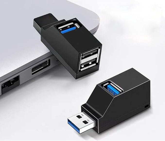 USB 2.0 Splitter,3-Port USB 3.0 Hub High Speed Splitter, USB Splitter Adapter Portable for PC, Laptop -Black
