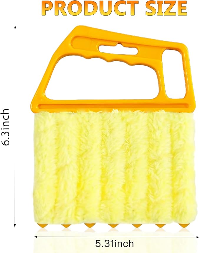 AOCEAN 6 Pcs Blind Cleaner Duster Tool, 7-Finger Dusting Cleaner Tool for Window & Air Vent, Washable Handheld Microfiber Duster Brush for Blinds Dust Dirt