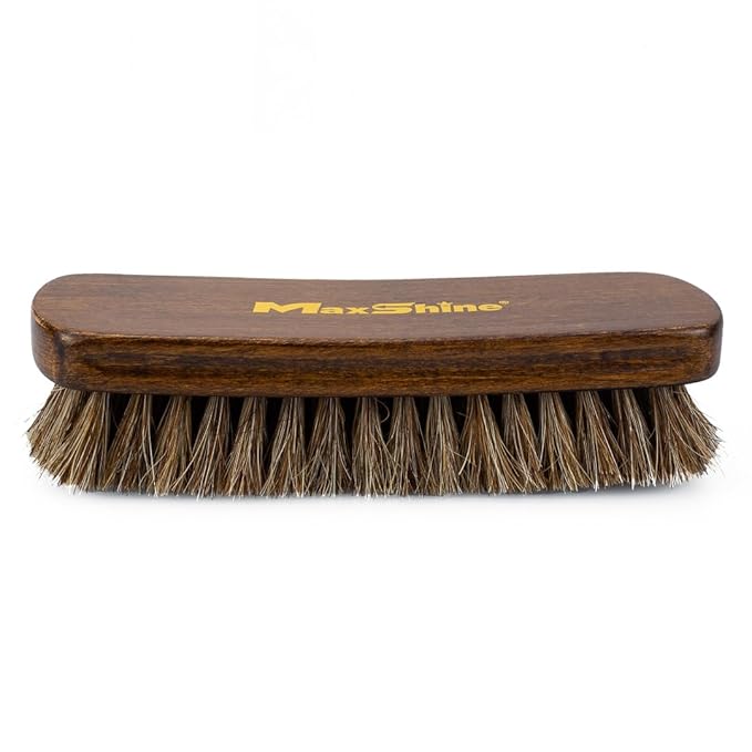 Maxshine Universal Natural Fine Horse Hair Brush – Sturdy Yet Soft Bristles for Car Detailing – Ideal for Cleaning Carpet, Upholstery, Leather & Interior Surfaces